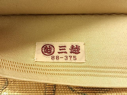 平和屋着物●西陣　川島織物　本金　太鼓柄　本袋帯　螺鈿箔　更紗唐草文　三越扱い　正絹　逸品　未使用　CABM2875vp