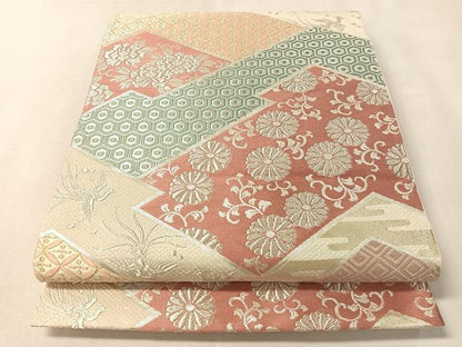 平和屋着物●西陣　川島織物　六通柄　本袋帯　切嵌鳳凰花文　金銀糸　正絹　逸品　CABM2877vp