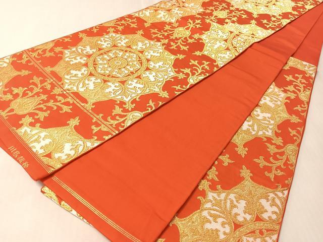 平和屋着物●西陣　川島織物　六通柄　本袋帯　正倉院花文　金糸　正絹　逸品　CABM2878vp