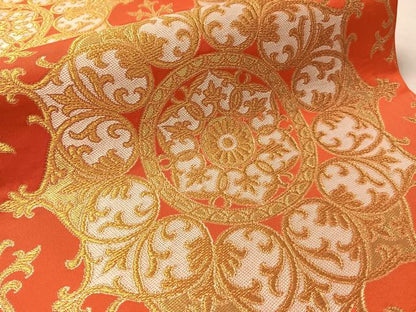 平和屋着物●西陣　川島織物　六通柄　本袋帯　正倉院花文　金糸　正絹　逸品　CABM2878vp