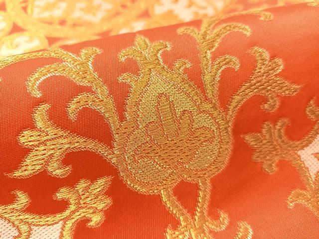 平和屋着物●西陣　川島織物　六通柄　本袋帯　正倉院花文　金糸　正絹　逸品　CABM2878vp