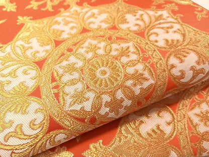 平和屋着物●西陣　川島織物　六通柄　本袋帯　正倉院花文　金糸　正絹　逸品　CABM2878vp