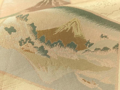 平和屋着物●西陣　川島織物　六通柄　本袋帯　富嶽三十六景　金銀糸　正絹　逸品　CABM2887vp