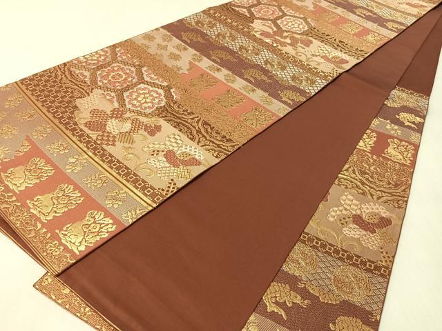 平和屋着物●西陣　川島織物　六通柄　本袋帯　名物裂　金糸　正絹　逸品　CABM2888vp
