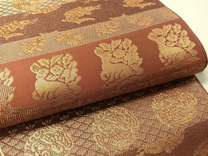 平和屋着物●西陣　川島織物　六通柄　本袋帯　名物裂　金糸　正絹　逸品　CABM2888vp