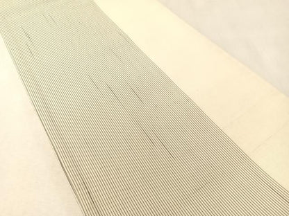 平和屋着物▽十日町 名門青柳謹製 櫛引織 赤城紬 草木染 両面 太鼓柄袋帯 スリーシーズン 春夏秋 よろけ縞 正絹　逸品　CABM2894vp