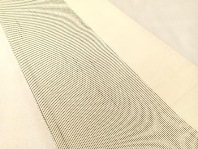 平和屋着物▽十日町 名門青柳謹製 櫛引織 赤城紬 草木染 両面 太鼓柄袋帯 スリーシーズン 春夏秋 よろけ縞 正絹　逸品　CABM2894vp