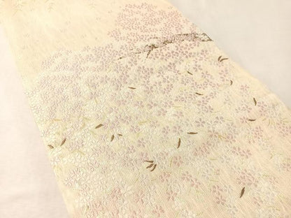 平和屋着物▽西陣 橋本織謹製 両面 両方向 全通柄袋帯 スリーシーズン 春夏秋 唐織 櫛織 春夏秋冬 四季 金糸 証紙付 正絹 逸品　CABM2897vp