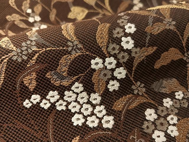 平和屋着物●西陣　高島織物謹製　六通柄袋帯　唐織　草花文　金糸　証紙付き　正絹　逸品　未使用　CABM2898vp