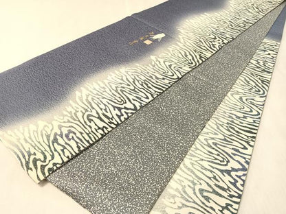 平和屋着物●東京友禅　菅有鬼一　太鼓柄袋帯　手描き　鷺　ラメ糸　正絹　逸品　未使用　CABM2902vp