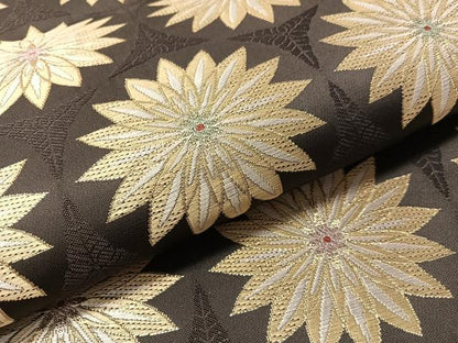 平和屋着物●六通柄袋帯　花丸文　金糸　正絹　逸品　CABM2903vp