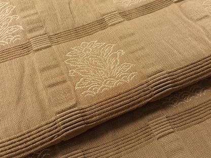 平和屋着物●西陣　六通柄　京袋帯　格子花文　証紙付き　綿　逸品　CABM2905vp