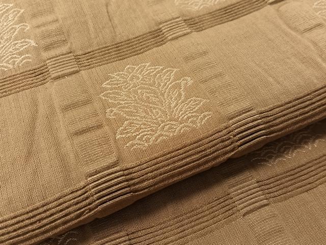 平和屋着物●西陣　六通柄　京袋帯　格子花文　証紙付き　綿　逸品　CABM2905vp