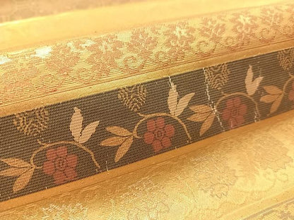 平和屋着物●西陣織　陰山織物謹製　箔屋清兵衛　六通柄袋帯　名物裂間道　金糸　正絹　逸品　CABM2908vp