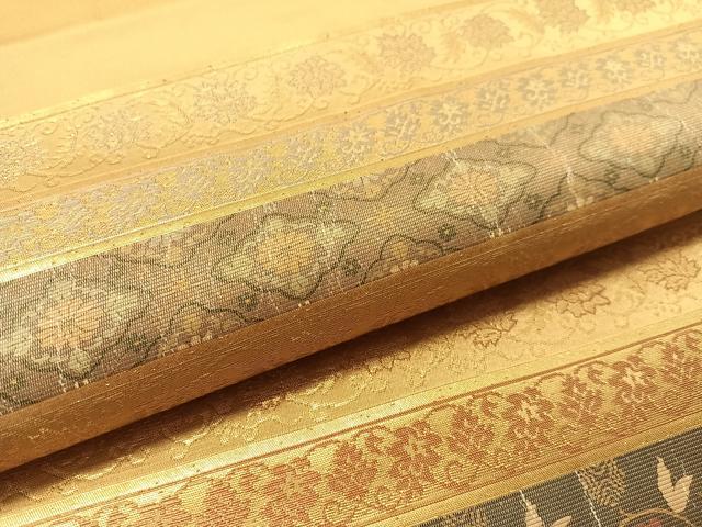 平和屋着物●西陣織　陰山織物謹製　箔屋清兵衛　六通柄袋帯　名物裂間道　金糸　正絹　逸品　CABM2908vp