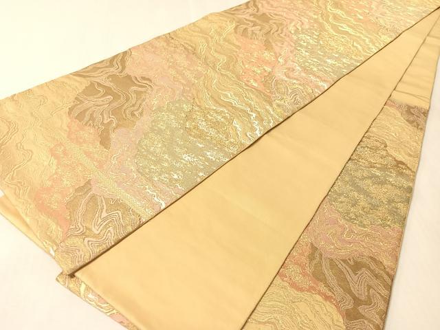 平和屋着物●西陣　服部織物謹製　六通柄袋帯　道長文様　金糸　正絹　逸品　CABM2919vp