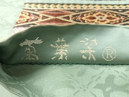 平和屋着物●六通柄袋帯　唐織　萬葉染　横段吉祥文　金銀糸　正絹　逸品　CABM2932vp