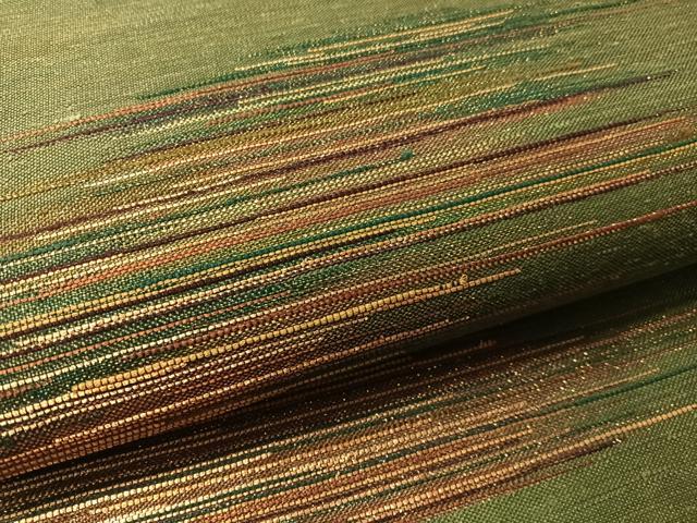 平和屋着物●太鼓柄袋帯　紬地　霞文　金糸　正絹　逸品　CABM2943vp