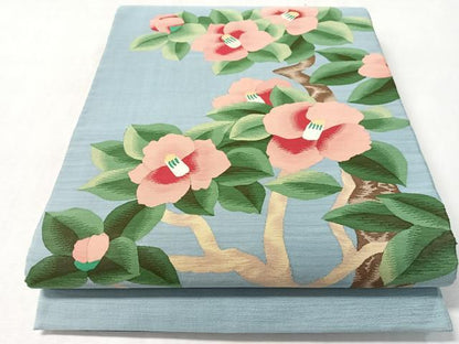 平和屋着物●爪掻き本綴れ　太鼓柄袋帯　枝椿　正絹　逸品　CABM2946vp