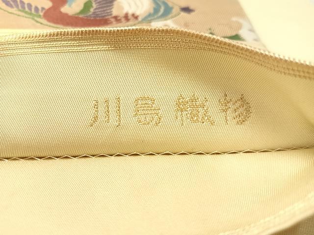 平和屋着物●西陣　太鼓柄　本袋帯　花鳥蝶丸文　金糸　正絹　逸品　CABM2952vp