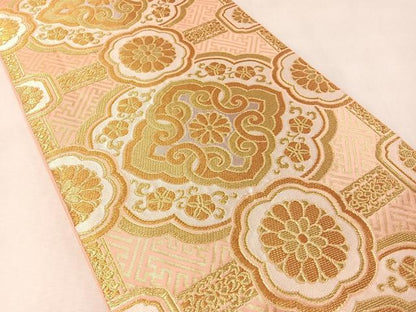 平和屋着物●西陣　川島織物　六通柄　本袋帯　天井花文　金糸　正絹　逸品　CABM2958vp