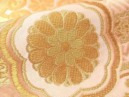 平和屋着物●西陣　川島織物　六通柄　本袋帯　天井花文　金糸　正絹　逸品　CABM2958vp