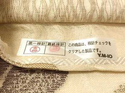 平和屋着物▽両面　六通柄袋帯　スリーシーズン　春夏秋　横段吉祥花文　正絹　逸品　未使用　CABM2962vp