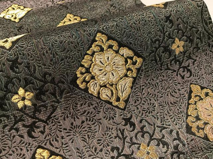 平和屋着物▽六通柄袋帯　スリーシーズン　春夏秋　唐織　櫛織　菱花文　金銀糸　正絹　逸品　未使用　CABM2964vp