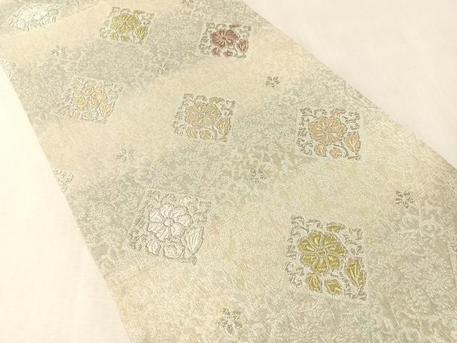 平和屋着物▽六通柄袋帯　スリーシーズン　春夏秋　唐織　櫛織　菱花文　金銀糸　正絹　逸品　CABM2965vp