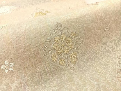 平和屋着物▽六通柄袋帯　スリーシーズン　春夏秋　唐織　櫛織　菱花文　金銀糸　正絹　逸品　CABM2965vp