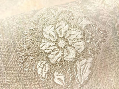 平和屋着物▽六通柄袋帯　スリーシーズン　春夏秋　唐織　櫛織　菱花文　金銀糸　正絹　逸品　CABM2965vp