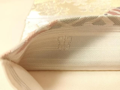 平和屋着物●西陣　川島織物　六通柄　本袋帯　重ね山吉祥花文　金銀糸　正絹　逸品　CABM2966vp