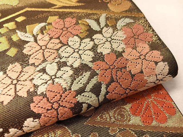 平和屋着物●西陣　川島織物　六通柄　本袋帯　唐織　松皮宝尽し花文　金糸　正絹　逸品　CABM2969vp