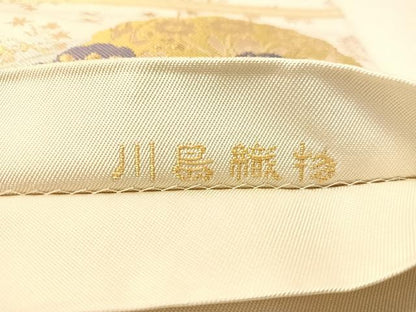 平和屋着物●西陣　川島織物　六通柄　本袋帯　道長更紗花鳥文　金銀糸　正絹　逸品　CABM2970vp