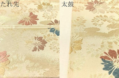 平和屋着物●六通柄袋帯　唐織　花唐草文　金糸　正絹　逸品　CABM2974vp
