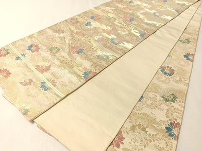 平和屋着物●六通柄袋帯　唐織　花唐草文　金糸　正絹　逸品　CABM2974vp