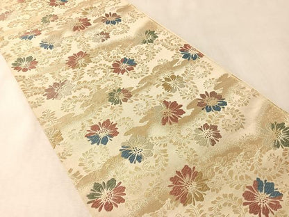 平和屋着物●六通柄袋帯　唐織　花唐草文　金糸　正絹　逸品　CABM2974vp