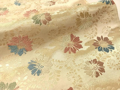 平和屋着物●六通柄袋帯　唐織　花唐草文　金糸　正絹　逸品　CABM2974vp