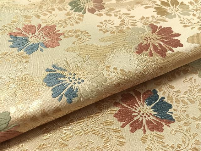 平和屋着物●六通柄袋帯　唐織　花唐草文　金糸　正絹　逸品　CABM2974vp