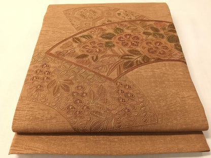平和屋着物●中国三大刺繍　スワトウ相良刺繍　総刺繍　太鼓柄袋帯　地紙藤花文　金彩　正絹　逸品　CABM2976vp
