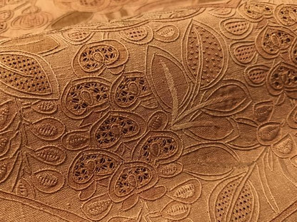 平和屋着物●中国三大刺繍　スワトウ相良刺繍　総刺繍　太鼓柄袋帯　地紙藤花文　金彩　正絹　逸品　CABM2976vp