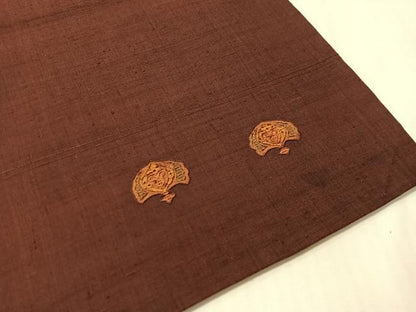 平和屋着物●中国三大刺繍　スワトウ相良刺繍　総刺繍　太鼓柄袋帯　紬地　バラ　正絹　逸品　CABM2977vp