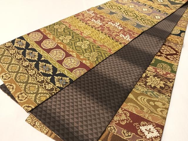 平和屋着物●両面　全通柄袋帯　作家物　金華山織　百重　モール　さが美扱い　正絹　逸品　CABM2979vp