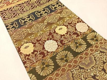 平和屋着物●両面　全通柄袋帯　作家物　金華山織　百重　モール　さが美扱い　正絹　逸品　CABM2979vp