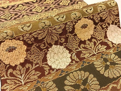 平和屋着物●両面　全通柄袋帯　作家物　金華山織　百重　モール　さが美扱い　正絹　逸品　CABM2979vp