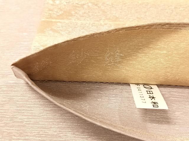 平和屋着物●「美しいキモノ」お馴染みのメーカー　となみ織物　全通柄袋帯　総紗縫　横段菱文　銀糸　正絹　逸品　CABM2992vp