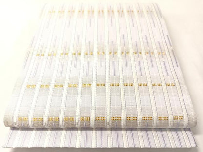 平和屋着物●六通柄袋帯　間道　銀糸　正絹　逸品　CABM2995vp