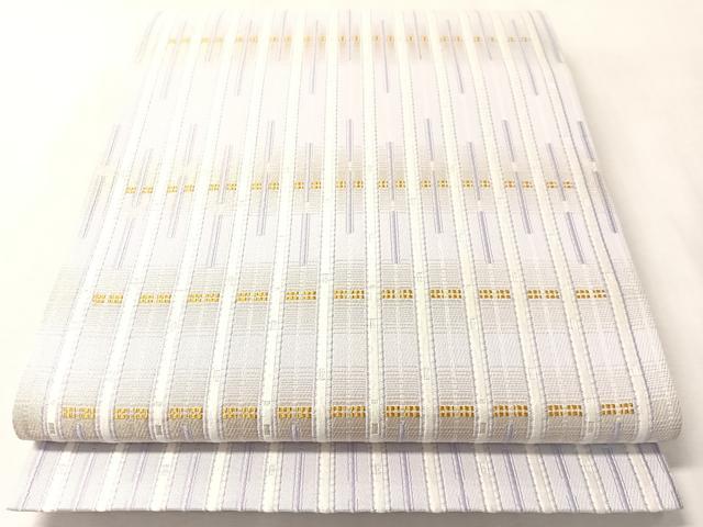 平和屋着物●六通柄袋帯　間道　銀糸　正絹　逸品　CABM2995vp