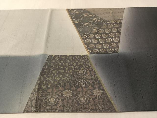 平和屋着物●六通柄袋帯　紬地　切嵌花間道　金銀彩　正絹　逸品　CABM3006vp