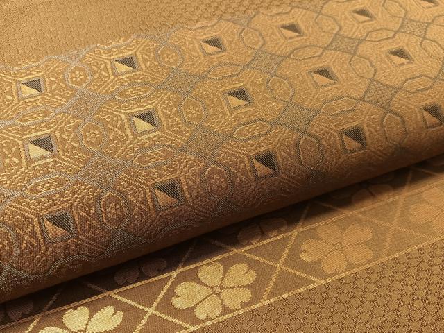 平和屋着物●西新　川島織物　全通柄　本袋帯　横段花文　金糸　正絹　逸品　CABM3016vp